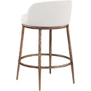  Color_Cream -- Ferro Cream Linen Textured Performance Fabric Upholstered Counter Stool IMAGE 6