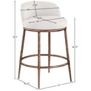  Color_Cream -- Ferro Cream Linen Textured Performance Fabric Upholstered Counter Stool IMAGE 7