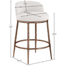  Meridian Ferro Cream Linen Textured Performance Fabric Upholstered Counter Stool IMAGE 7