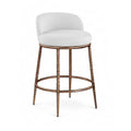  Color_White -- Ferro White Linen Textured Performance Fabric Upholstered Counter Stool IMAGE 1