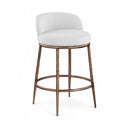  Color_White -- Ferro White Linen Textured Performance Fabric Upholstered Counter Stool IMAGE 1