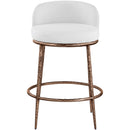  Color_White -- Ferro White Linen Textured Performance Fabric Upholstered Counter Stool IMAGE 3