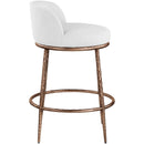  Meridian Ferro White Linen Textured Performance Fabric Upholstered Counter Stool IMAGE 4