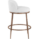  Color_White -- Ferro White Linen Textured Performance Fabric Upholstered Counter Stool IMAGE 4