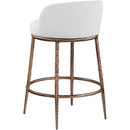  Color_White -- Ferro White Linen Textured Performance Fabric Upholstered Counter Stool IMAGE 6