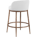  Meridian Ferro White Linen Textured Performance Fabric Upholstered Counter Stool IMAGE 6