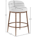  Color_White -- Ferro White Linen Textured Performance Fabric Upholstered Counter Stool IMAGE 7