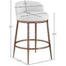  Meridian Ferro White Linen Textured Performance Fabric Upholstered Counter Stool IMAGE 7