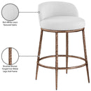  Color_White -- Ferro White Linen Textured Performance Fabric Upholstered Counter Stool IMAGE 8