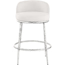  Meridian Ferro Cream Linen Textured Performance Fabric Upholstered Counter Stool IMAGE 3