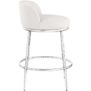  Color_Cream -- Ferro Cream Linen Textured Performance Fabric Upholstered Counter Stool IMAGE 4
