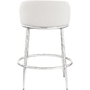  Meridian Ferro Cream Linen Textured Performance Fabric Upholstered Counter Stool IMAGE 5