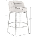  Color_Cream -- Ferro Cream Linen Textured Performance Fabric Upholstered Counter Stool IMAGE 7