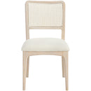  Color_Cream -- Atrium Cream Vegan Leather Upholstered Dining Chair IMAGE 2