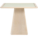  Meridian Atrium 36" Natural Glass Top And Wood Base Dining Table IMAGE 2