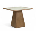  Color_Brown -- Atrium 36" Brown Glass Top And Wood Base Dining Table IMAGE 1