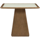  Color_Brown -- Atrium 36" Brown Glass Top And Wood Base Dining Table IMAGE 3