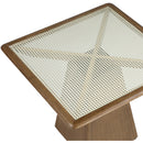  Color_Brown -- Atrium 36" Brown Glass Top And Wood Base Dining Table IMAGE 5