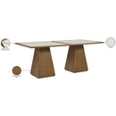  Color_Brown -- Atrium 78" Brown Glass Top And Wood Base Dining Table IMAGE 10