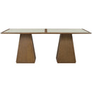  Meridian Atrium 78" Brown Glass Top And Wood Base Dining Table IMAGE 3