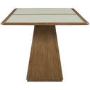 Color_Brown -- Atrium 78" Brown Glass Top And Wood Base Dining Table IMAGE 4
