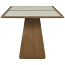  Meridian Atrium 78" Brown Glass Top And Wood Base Dining Table IMAGE 4