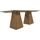  Color_Brown -- Atrium 78" Brown Glass Top And Wood Base Dining Table IMAGE 5