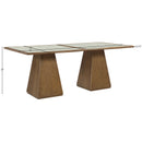  Color_Brown -- Atrium 78" Brown Glass Top And Wood Base Dining Table IMAGE 9