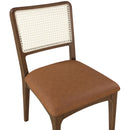  Color_Cognac -- Atrium Cognac Vegan Leather Upholstered Dining Chair IMAGE 6