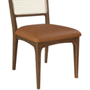 Color_Cognac -- Atrium Cognac Vegan Leather Upholstered Dining Chair IMAGE 7