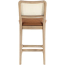  Meridian Atrium Cognac Vegan Leather Upholstered Counter Stool IMAGE 5