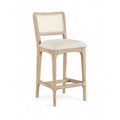  Color_Cream -- Atrium Cream Vegan Leather Upholstered Counter Stool IMAGE 1