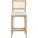  Color_Cream -- Atrium Cream Vegan Leather Upholstered Counter Stool IMAGE 3