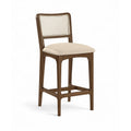  Meridian Atrium Beige Vegan Leather Upholstered Counter Stool IMAGE 1
