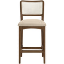  Meridian Atrium Beige Vegan Leather Upholstered Counter Stool IMAGE 2