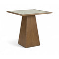  Color_Brown -- Atrium Brown Glass Top And Wood Base Counter Height Table IMAGE 1