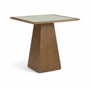  Color_Brown -- Atrium Brown Glass Top And Wood Base Counter Height Table IMAGE 1