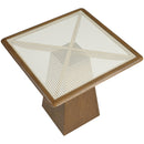  Color_Brown -- Atrium Brown Glass Top And Wood Base Counter Height Table IMAGE 5