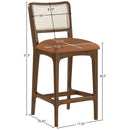  Color_Cognac -- Atrium Cognac Vegan Leather Upholstered Counter Stool IMAGE 10