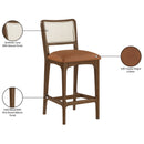  Color_Cognac -- Atrium Cognac Vegan Leather Upholstered Counter Stool IMAGE 11