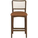  Color_Cognac -- Atrium Cognac Vegan Leather Upholstered Counter Stool IMAGE 2