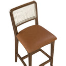  Color_Cognac -- Atrium Cognac Vegan Leather Upholstered Counter Stool IMAGE 6