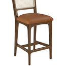  Meridian Atrium Cognac Vegan Leather Upholstered Counter Stool IMAGE 7