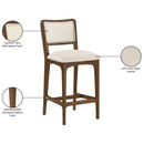  Meridian Atrium Cream Vegan Leather Upholstered Counter Stool IMAGE 11