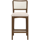  Color_Cream -- Atrium Cream Vegan Leather Upholstered Counter Stool IMAGE 2