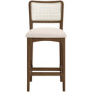  Meridian Atrium Cream Vegan Leather Upholstered Counter Stool IMAGE 2