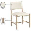  Color_Cream -- Andie Cream Vegan Leather Upholstered Dining Chair IMAGE 10