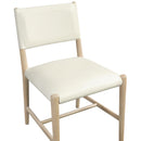 Color_Cream -- Andie Cream Vegan Leather Upholstered Dining Chair IMAGE 5