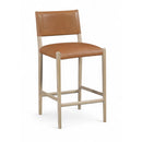  Meridian Andie Cognac Vegan Leather Upholstered Counter Stool IMAGE 1