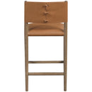  Meridian Andie Cognac Vegan Leather Upholstered Counter Stool IMAGE 4